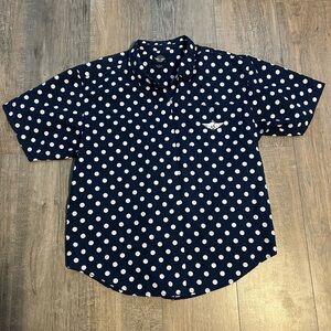 Woman’s Navy Polka Dot Shirt